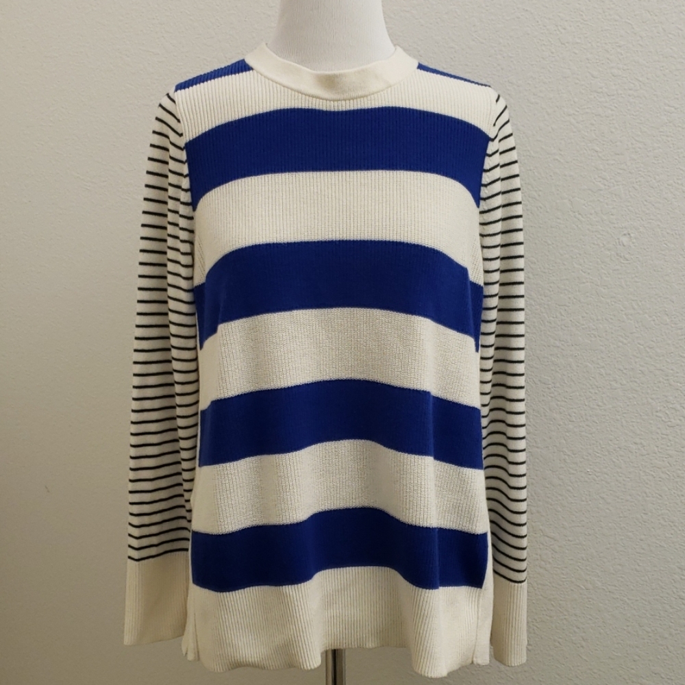 Loft Mixed Stripe Crew Neck Sweater SS13